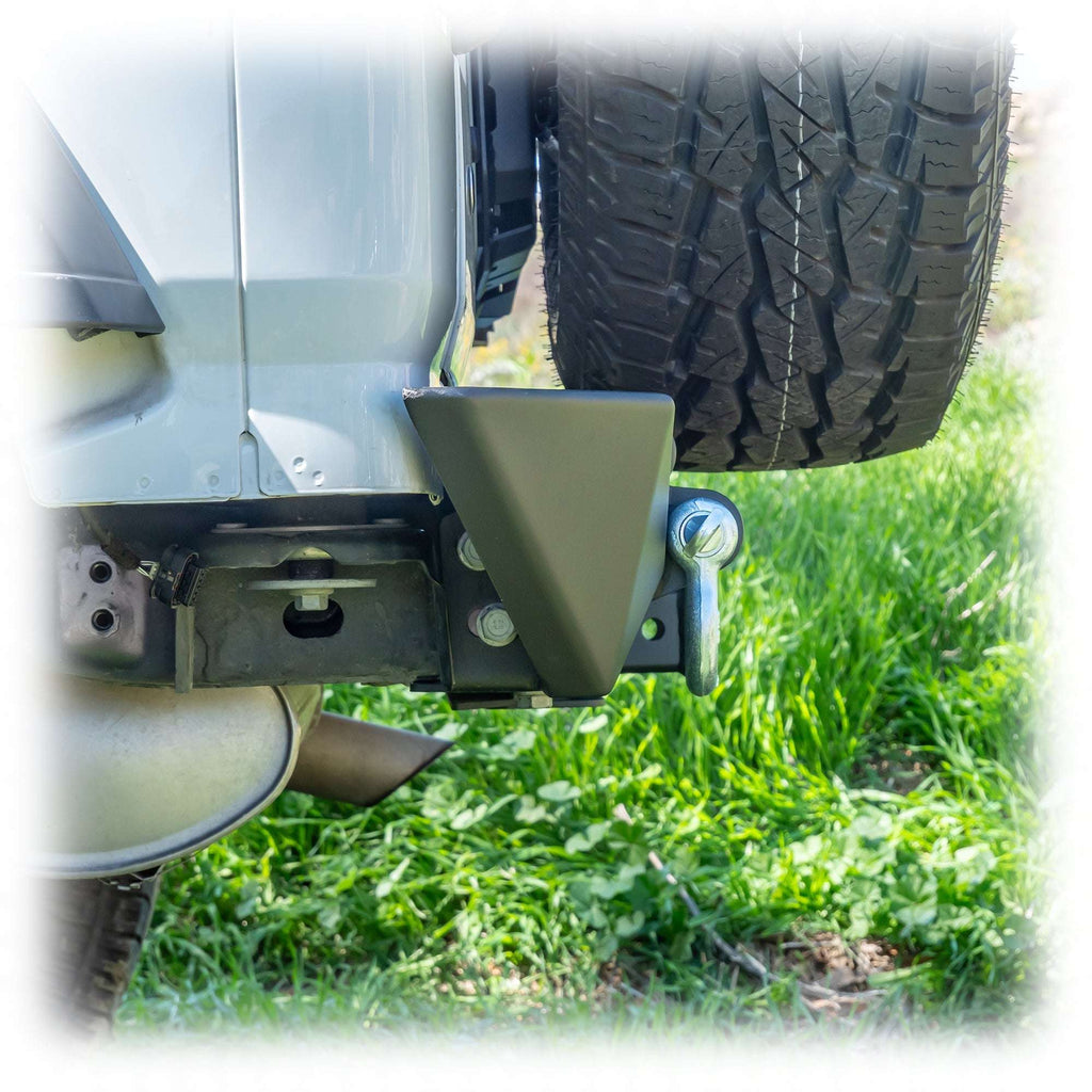 Turn Offroad Minimalist Rear Bumper with LED Pod Lights and Hitch Receiver for Jeep Wrangler JL