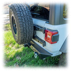 Turn Offroad Minimalist Rear Bumper with LED Pod Lights and Hitch Receiver for Jeep Wrangler JL