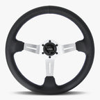 The Le Mans | Black Leather | Silver Spoke | Bavarian Stitch