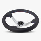 The Le Mans | Black Leather | Silver Spoke | Bavarian Stitch