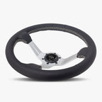 The Le Mans | Black Leather | Silver Spoke | White Stitch