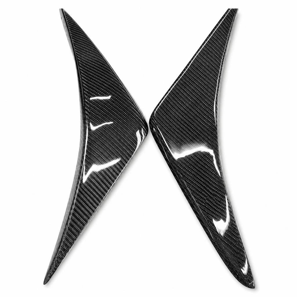 Dry Carbon Fiber Front Bumper Canards for Ford Mustang by Stratec Systems