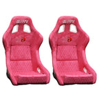 Pink Bull Boost Adjustable Racing Lowered Heartbreak Bucket Seat with Slider Rails - Bull Boost Performance