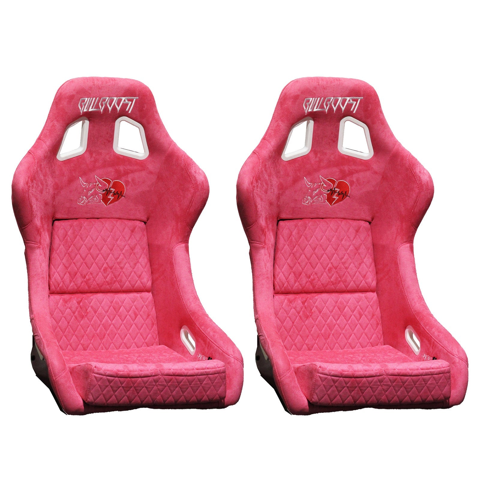 Pink Bull Boost Adjustable Racing Lowered Heartbreak Bucket Seat with Slider Rails - Bull Boost Performance