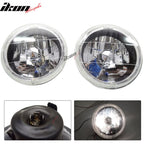 7in Round H4 Headlight w/ Halo Halogen Bulb Clear Lens Blue City Light