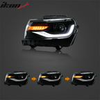 2014-2015 Chevy Camaro 6th Gen Style DRL LED Headlights with 20 Colors