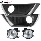 Fits 17-18 Jeep Compass Front Clear Glass Lens Black Cover Shell Pair