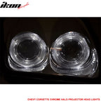 1997-2004 Chevy Corvette C5 Chrome Housing LED Halo Rim Headlight Lamp