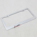 2PC Chrome Steel License Plate Frame + Screw Cap Car Truck Van SUV