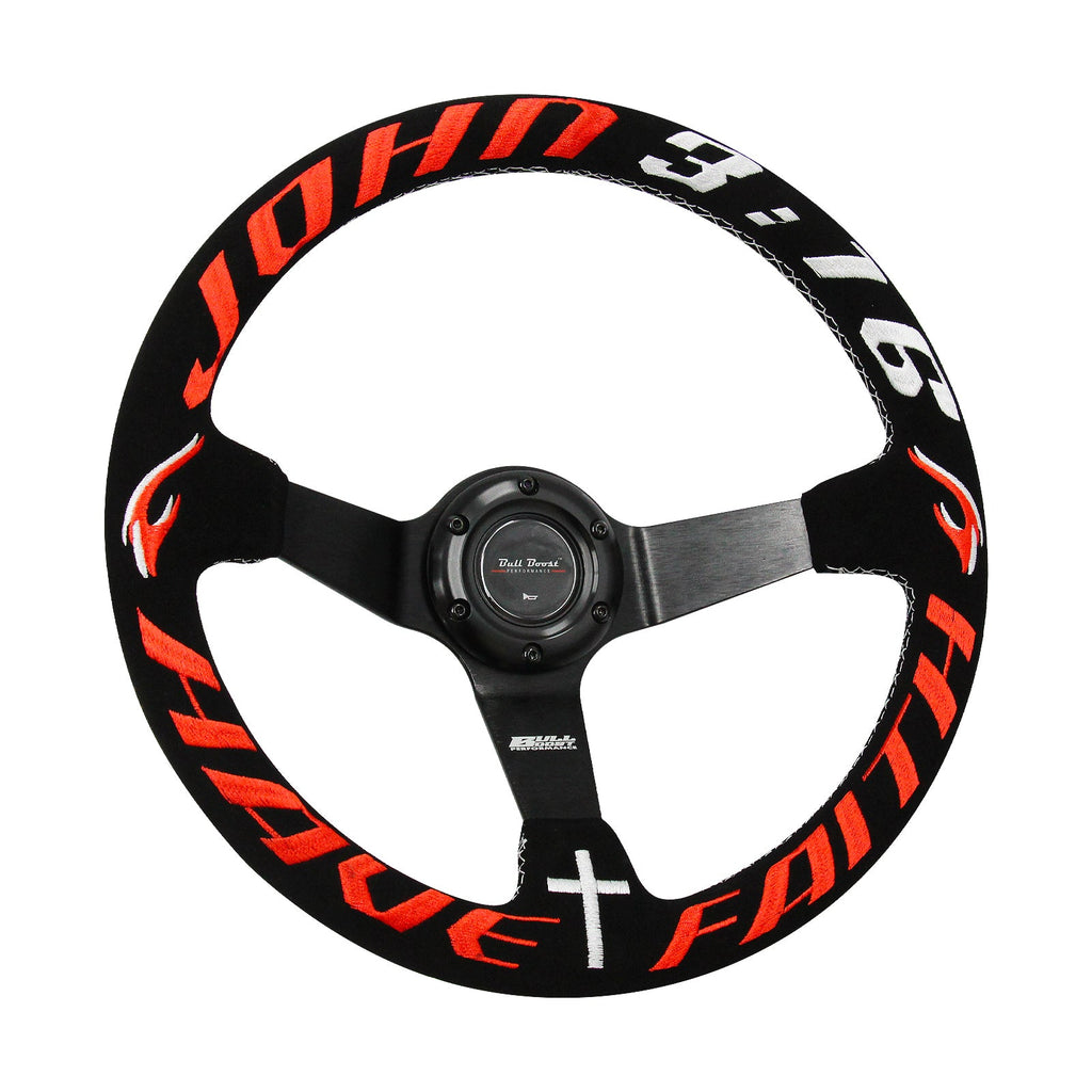 Have Faith 3:16 350MM Steering Wheel + Hub Adapter Kit For Subaru Impreza WRX - Bull Boost Performance