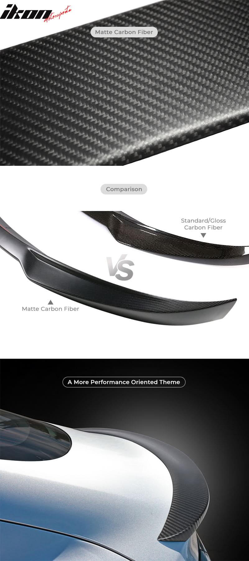 2003-2011 Benz SL Class R230 AMG Carbon Fiber CF Trunk Spoiler Wing