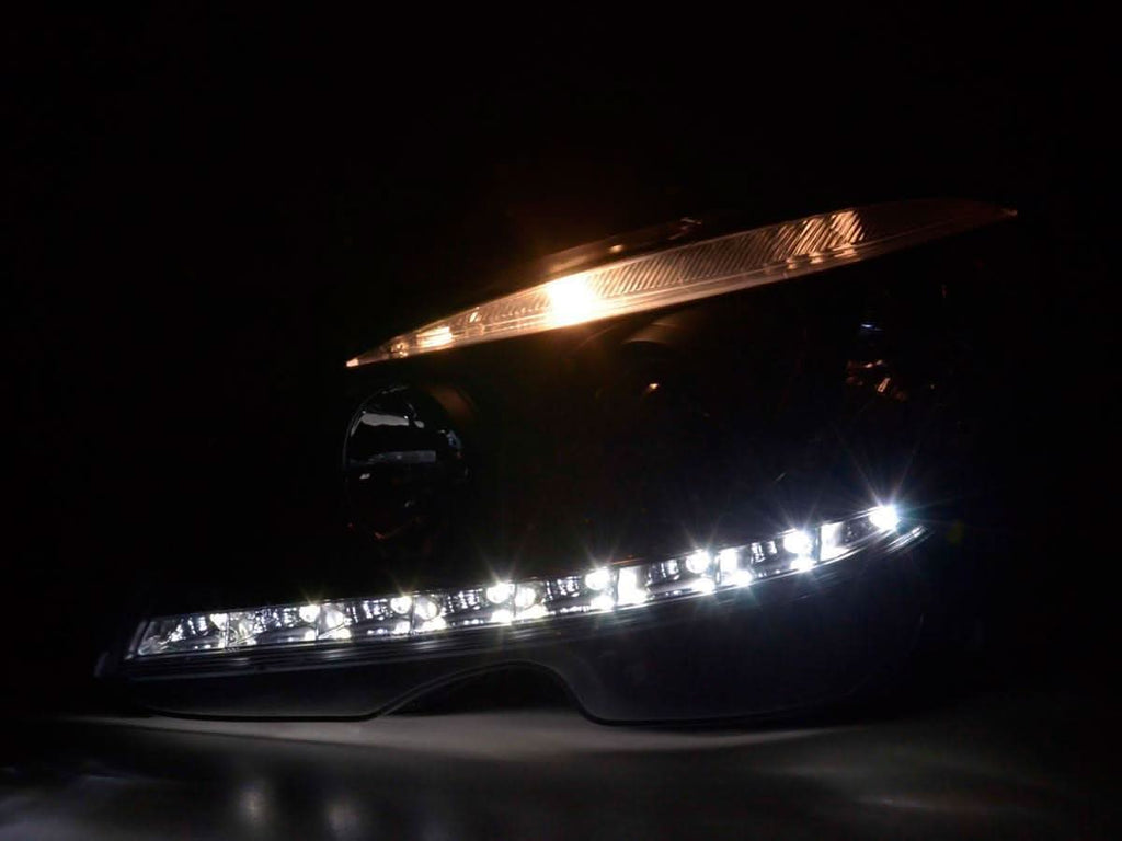 Mercedes Benz C-Class (204) Black LED Headlights with Daytime Running Lights (2007-2010)