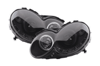 Mercedes Benz CLK (209) Black LED Headlights with Daytime Running Lights (2004-2009)
