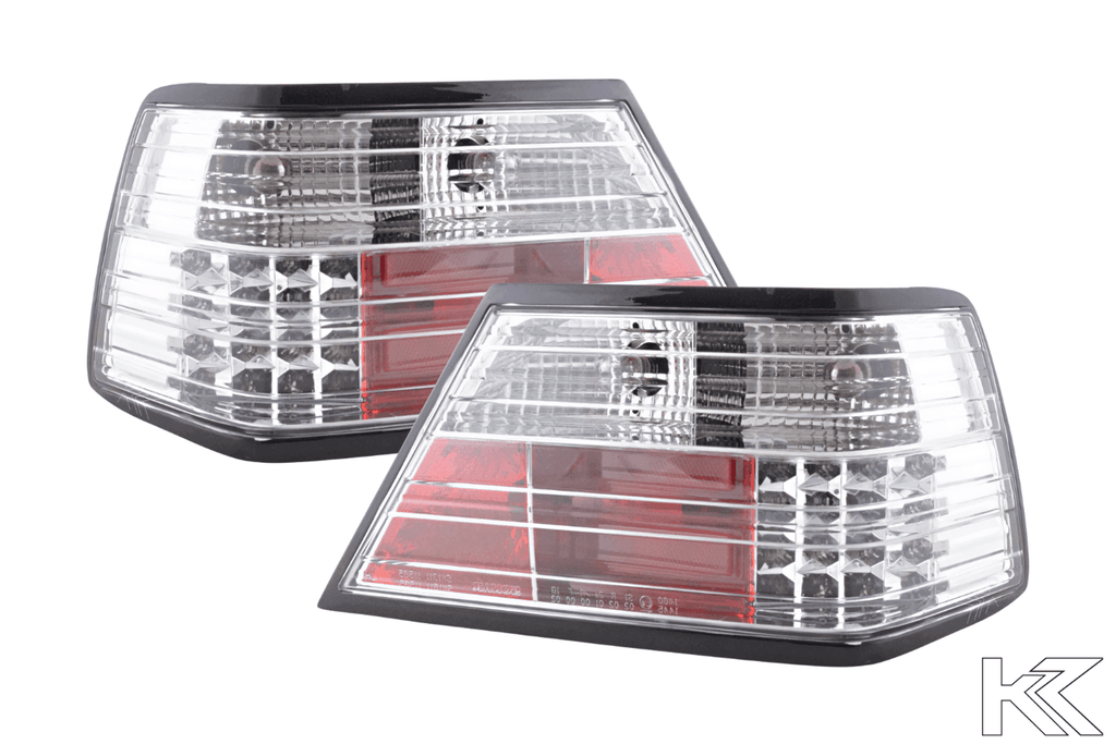 Mercedes-Benz E-Class (124) Limo/Sedan Clear LED Tail Lights (1985-1996)