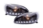 Mercedes Benz S-Class (220) Black LED Headlights with Daytime Running Lights (1998 - 2005)