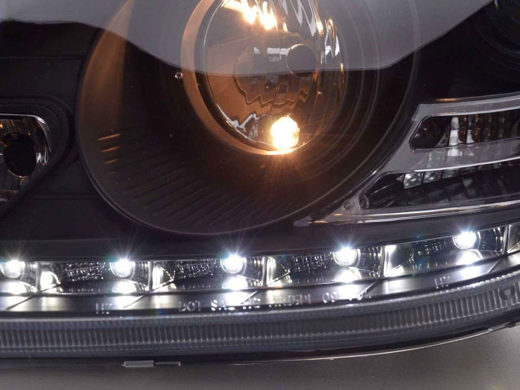 Mercedes Benz S-Class (220) Black LED Headlights with Daytime Running Lights (1998 - 2005)