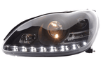 Mercedes Benz S-Class (220) Black LED Headlights with Daytime Running Lights (2002-2005)
