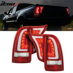 2005-2015 Toyota Tacoma CR Clear Lens Red Housing LED Tail Lights 4PC