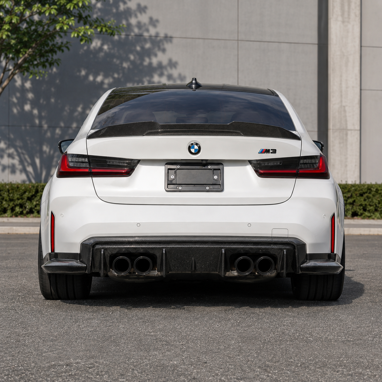 Carbon Fiber 3D Style Rear Diffuser Corner Extensions for BMW G80 M3 G82 M4 by Stratec Systems