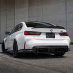 Carbon Fiber 3D Style Rear Diffuser Corner Extensions for BMW G80 M3 G82 M4 by Stratec Systems