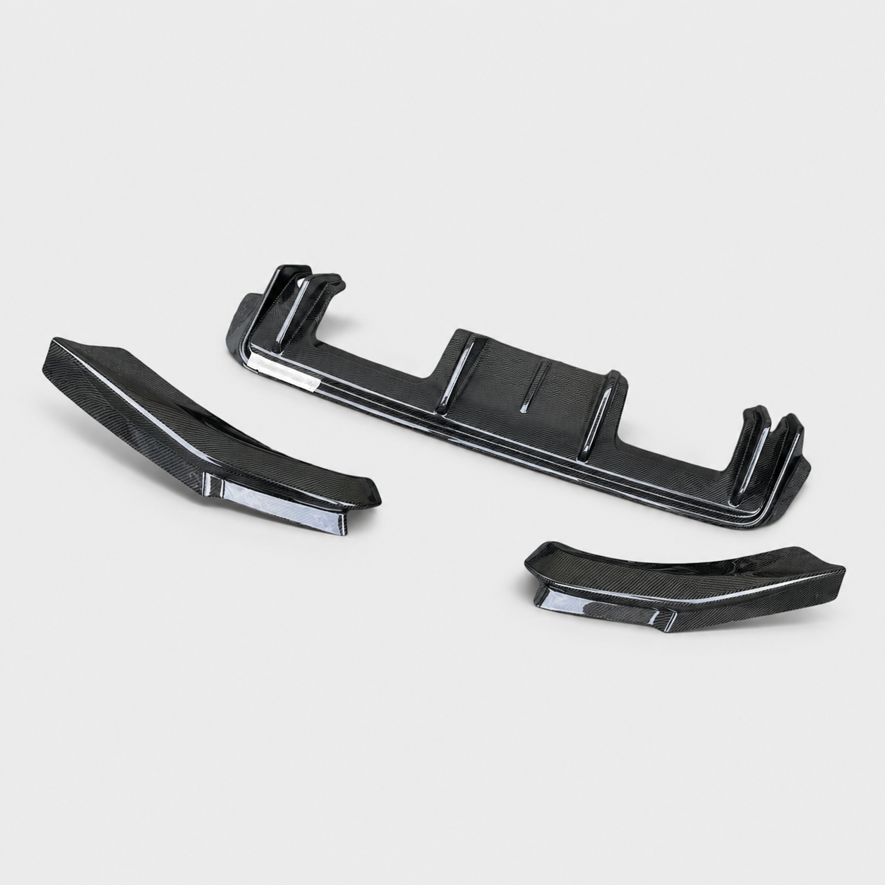Carbon Fiber 3D Style Rear Diffuser Corner Extensions for BMW G80 M3 G82 M4 by Stratec Systems