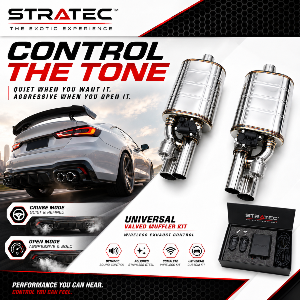F1 Universal Valved Muffler Kit