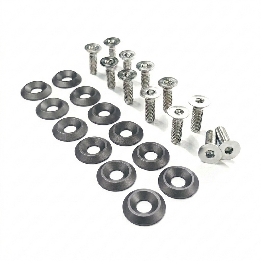 ZSPEC Fenders/Bumper/Hood Latch Kit, Mustang Fox-Body, Stainless & Billet