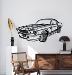 1967 Mustang Shelby GT500 Fastback Perspective Metal Car Wall Art - MT1155