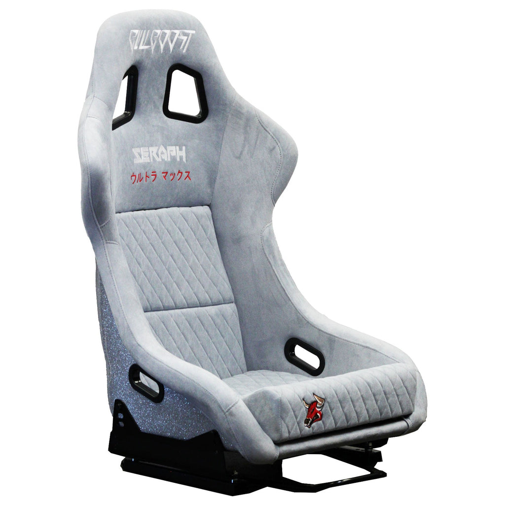 Nardo Gray Bull Boost Adjustable Racing Lowered Ultra Max Bucket Seat with Slider Rails - Bull Boost Performance