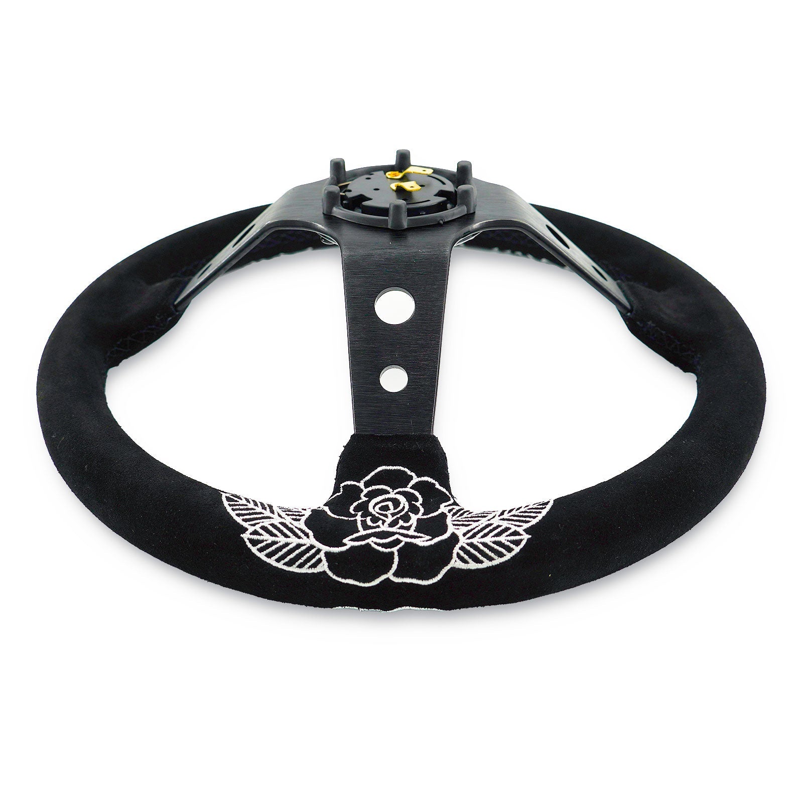 BW Rose 350mm Racing Steering Wheel + Hub Adapter Boss Kit for Civic, Del Sol, Integra - Bull Boost Performance