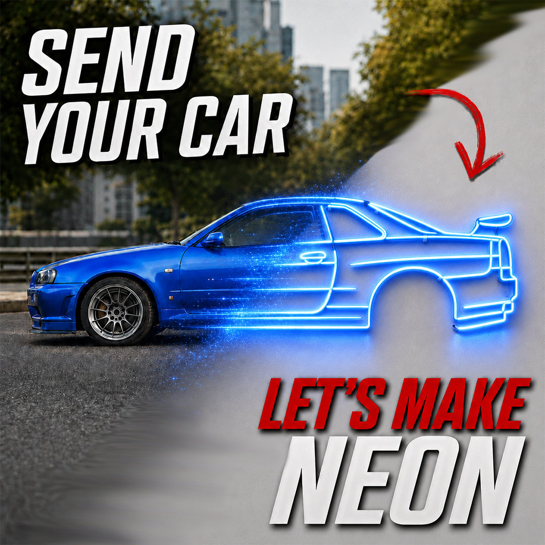 Your Personalized Metal Neon Car Wall Art - MTN0051