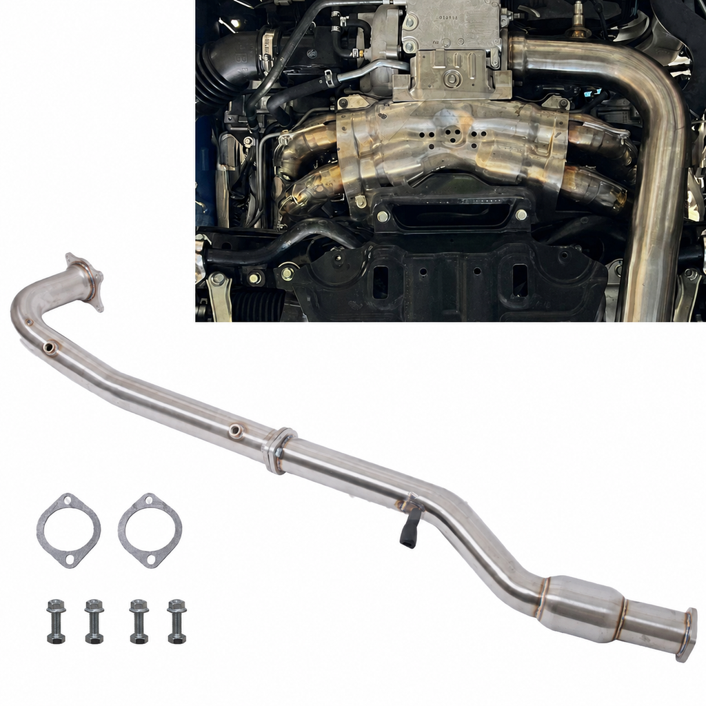Subaru 6MT High Flow Cat Resonated Pipe Intake Tube Exhaust For 15-21 WRX - Bull Boost Performance