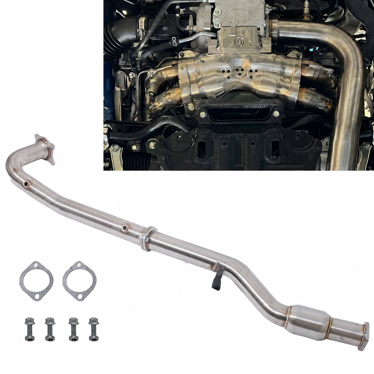 Subaru 6MT High Flow Cat Resonated Pipe Intake Tube Exhaust For 15-21 WRX - Bull Boost Performance
