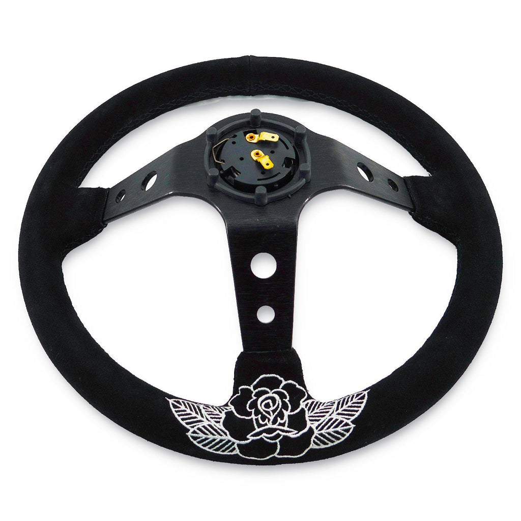 BW Rose Deep Dish Steering Wheel + Short Hub Adapter Kit For Honda Acura - Bull Boost Performance