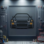 GT-R R34 Front View Metal Neon Car Wall Art - MTN0092