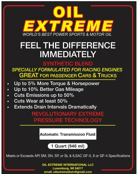Oil Extreme 1 Quart of Transmission Fluid (ATF - Full Synthetic)