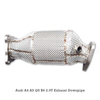 Single OEM Stainless Exhaust Downpipe for A4 A5 Q5 B9.5 2.0T - Bull Boost Performance