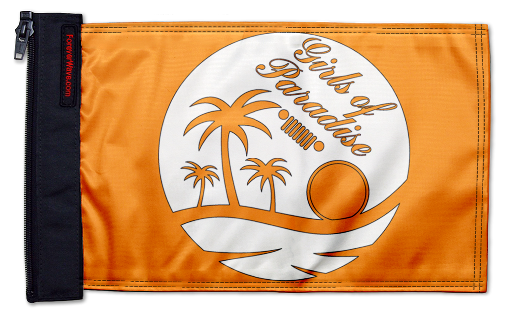 Girls Of Paradise 12"x18" Forever Wave Flag for Jeep Wrangler JKU 4-Door 2007-2018
