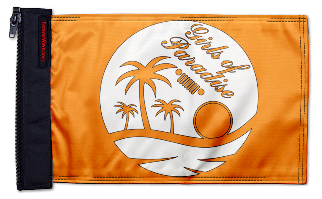 Girls Of Paradise 12"x18" Forever Wave Flag for Jeep Wrangler JKU 4-Door 2007-2018
