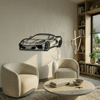 Corvette C8 Perspective Metal Car Wall Art - MT1125