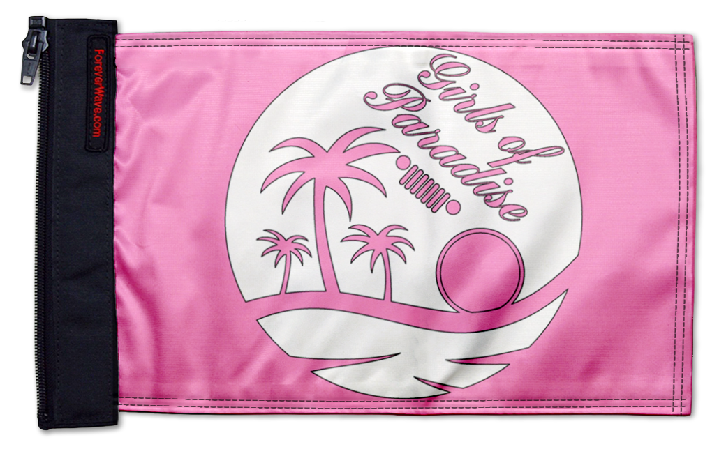 Girls Of Paradise 12"x18" Forever Wave Flag for Jeep Wrangler YJ 1986-1995