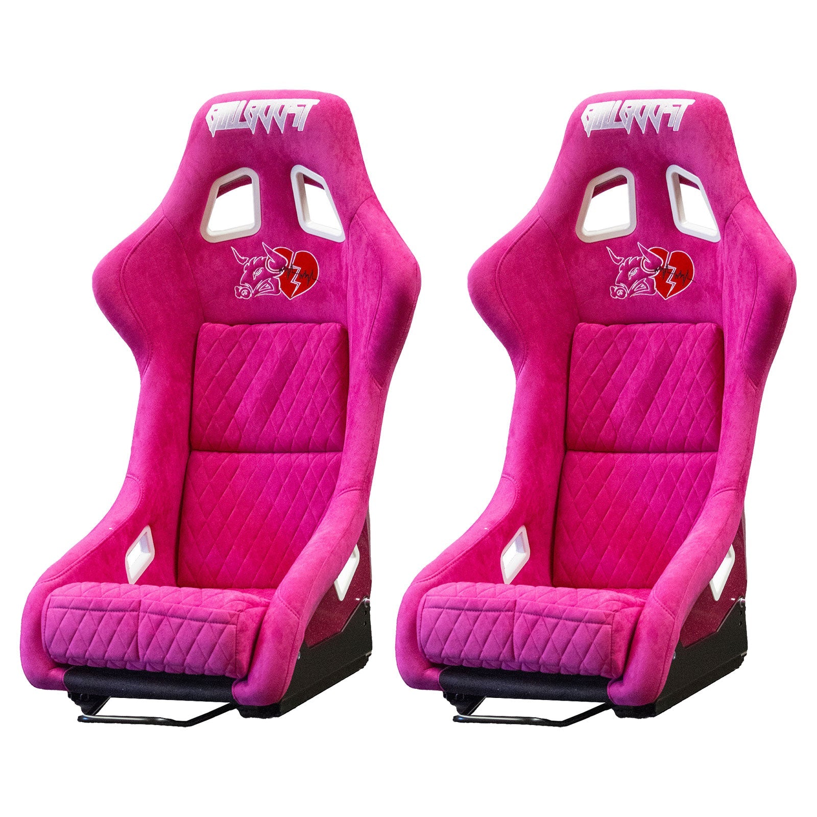 Pink Bull Boost Adjustable Racing Lowered Heartbreak Bucket Seat with Slider Rails - Bull Boost Performance