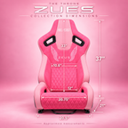 ZUES Collection Pink Bull Boost Reclinable Adjustable Racing Bucket Seat