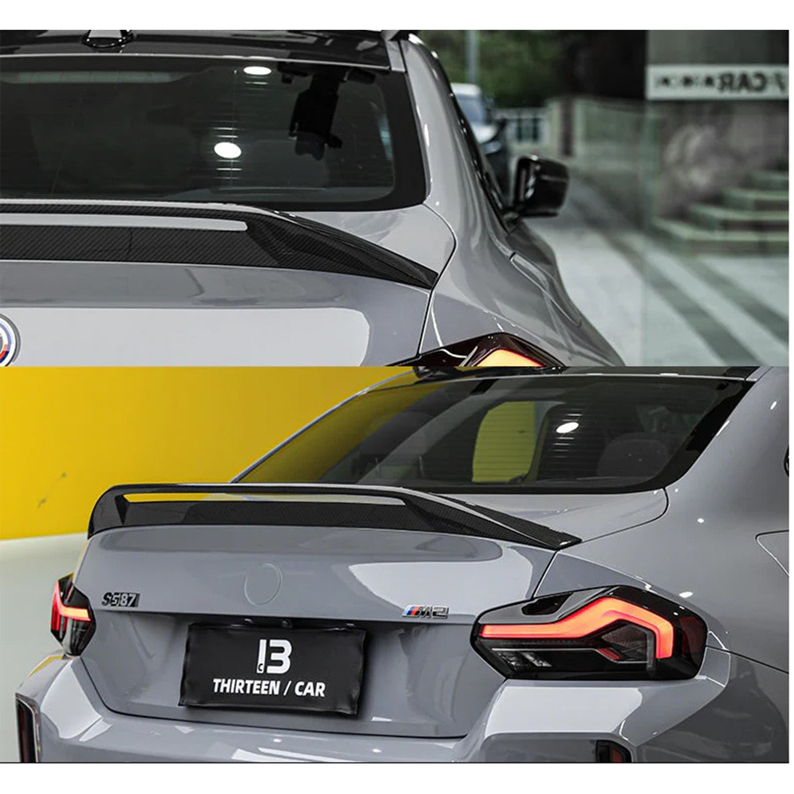 Pre-Preg Carbon Fiber AD Style Rear Trunk Spoiler for BMW G87 M2 G42 2 Series - Bull Boost Performance