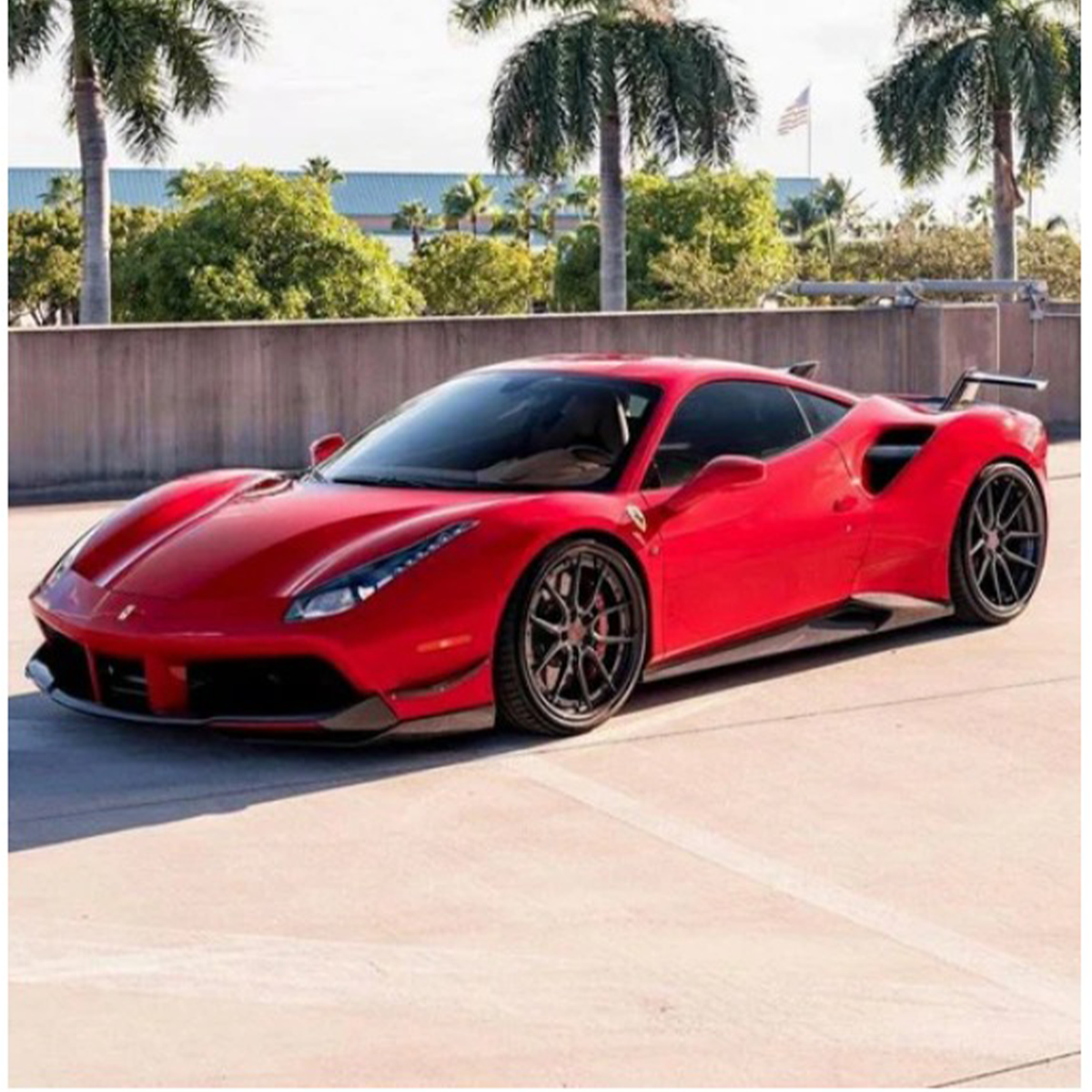 Carbon Fiber Side Skirt Extensions for Ferrari 488 by Stratec Systems