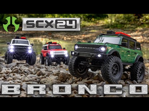 1/24 SCX24 Ford Bronco 4X4 RTR Brushed Rock Crawler (Battery & Charger Included), Green by Axial