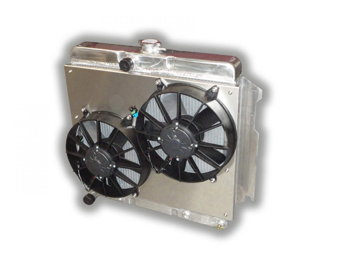 ECP 1963 - 1969 Mopar 22" Radiator - Dual HP Fans - Aluminum Shroud - Engineered Cooling Products