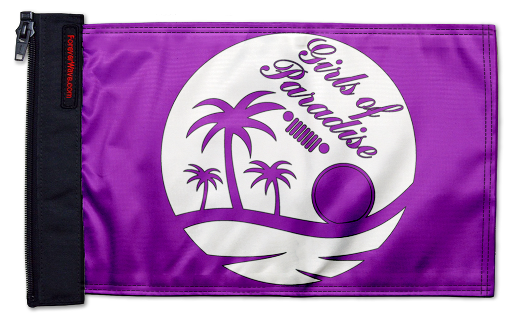 Girls Of Paradise 12"x18" Forever Wave Flag for Jeep Wrangler JL 2-Door 2018-Present
