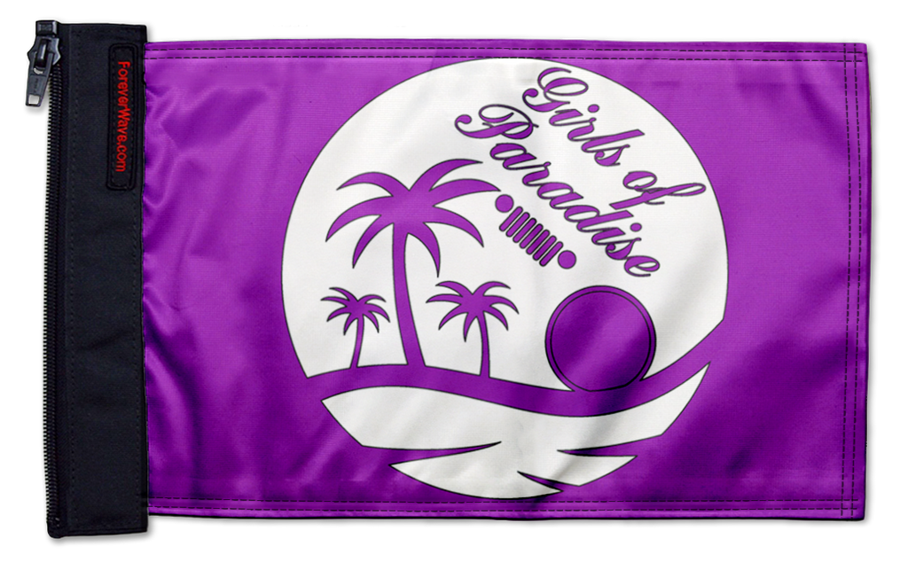Girls Of Paradise 12"x18" Forever Wave Flag for Jeep Wrangler JKU 4-Door 2007-2018