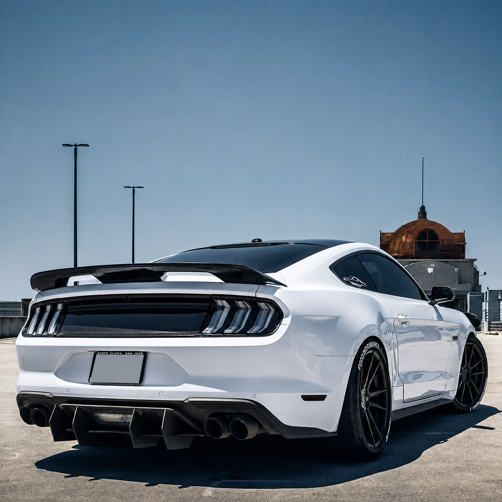 MD Style Dry Carbon Fiber Rear Bumper Diffuser for Ford Mustang by Stratec Systems